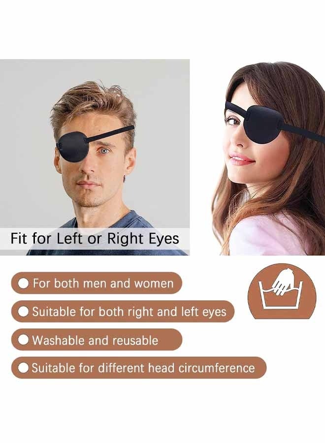 4 قطع من رقعة العين الطبية ثلاثية الأبعاد قابلة للتعديل لعلاج كسل العين، قابلة لإعادة الاستخدام، بتصميم قرصان، غطاء عين واحد للبالغين للعين اليسرى أو اليمنى، زي تنكري - Image 2